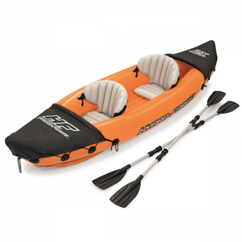 N/Z Kayak Gonfiabile per 2 Persone Canoa Gonfiabile Challenger K2 88CM Set Kayak con Remi in Alluminio e Pompa ad Aria ad Alto rendimento-321 