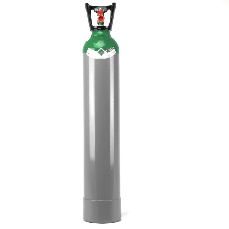 Bombola di gas Argon da 14 litri con valvola e protezione in ABS - per  saldatura TIG o MIG a filo dell'alluminio.(Gas Incluso)